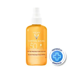 VICHY CAPITAL SOLEIL Hidratantna vodica za zaštitu od sunca za naglašen ten za lice i tijelo SPF50, 200 ml