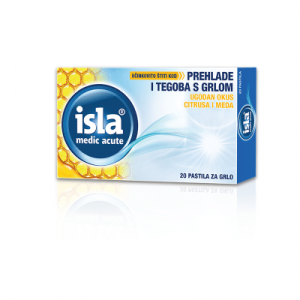 ISLA Medic Acute citrus, med 20 pastila