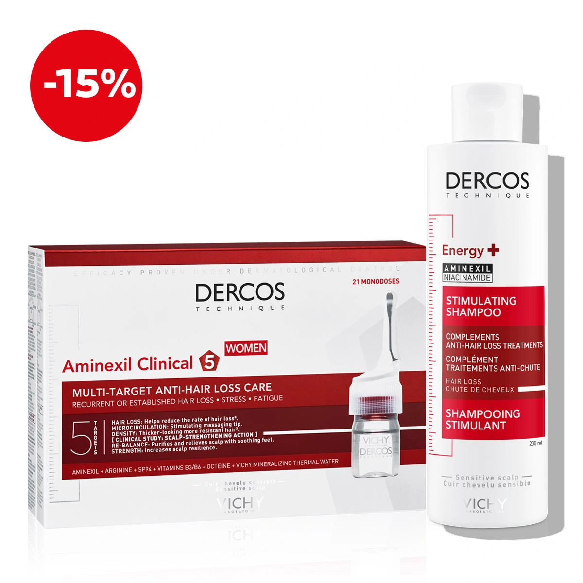 Vichy DERCOS Protocol against hair loss (shampoo and ampoules) (1)