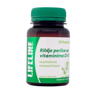 LIFELINE Riblje perlice sa vitaminima D i E 30 kapusla