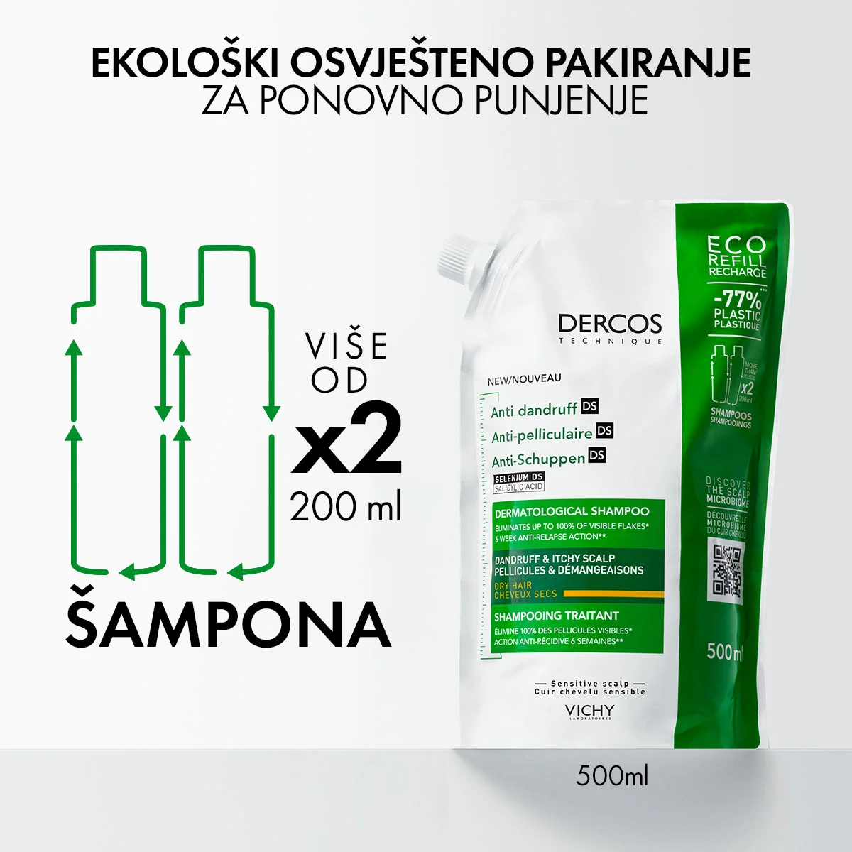 Vichy DERCOS Anti-Dandruff Shampoo + eco refill for dry scalp (4)