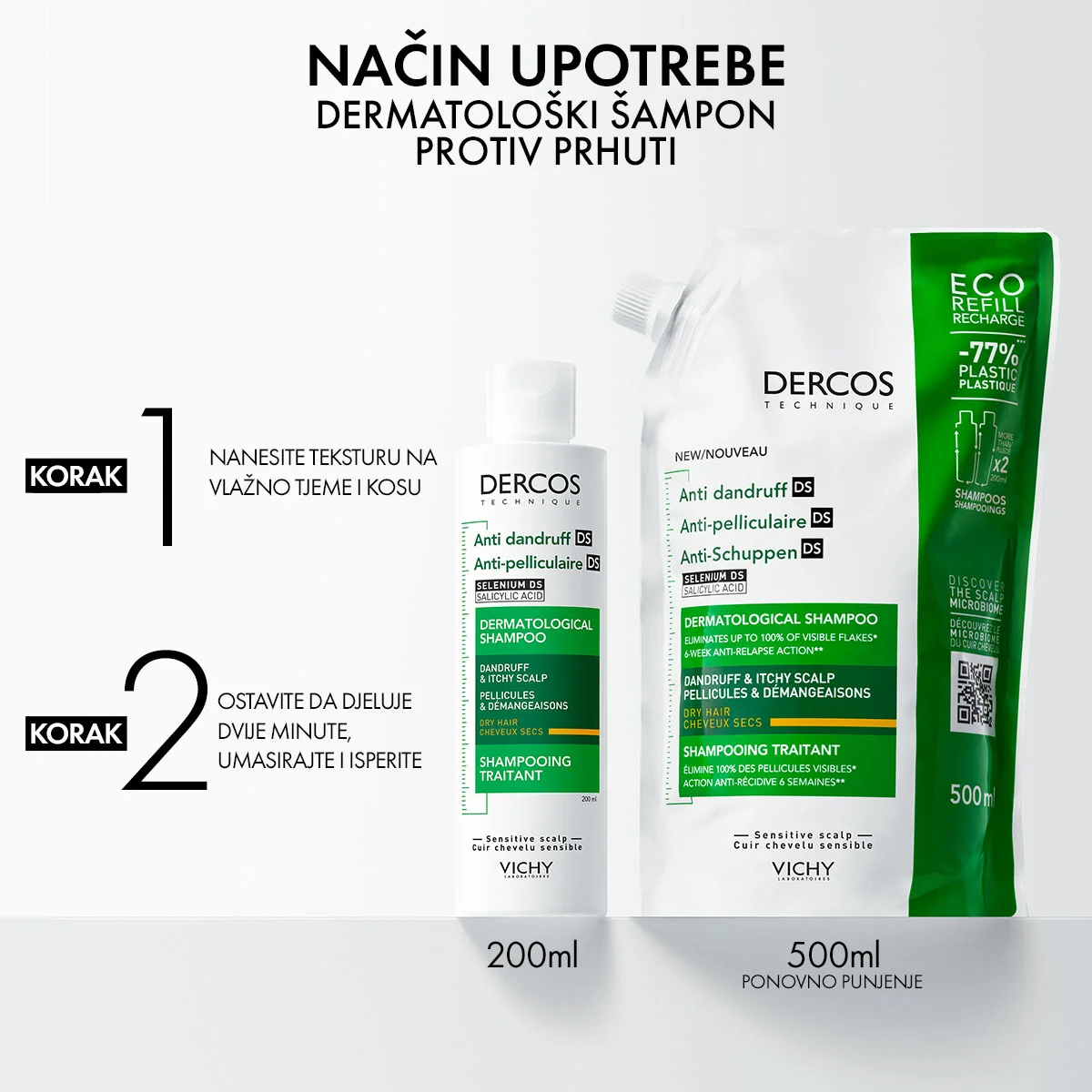 Vichy DERCOS Anti-Dandruff Shampoo + eco refill for dry scalp (5)