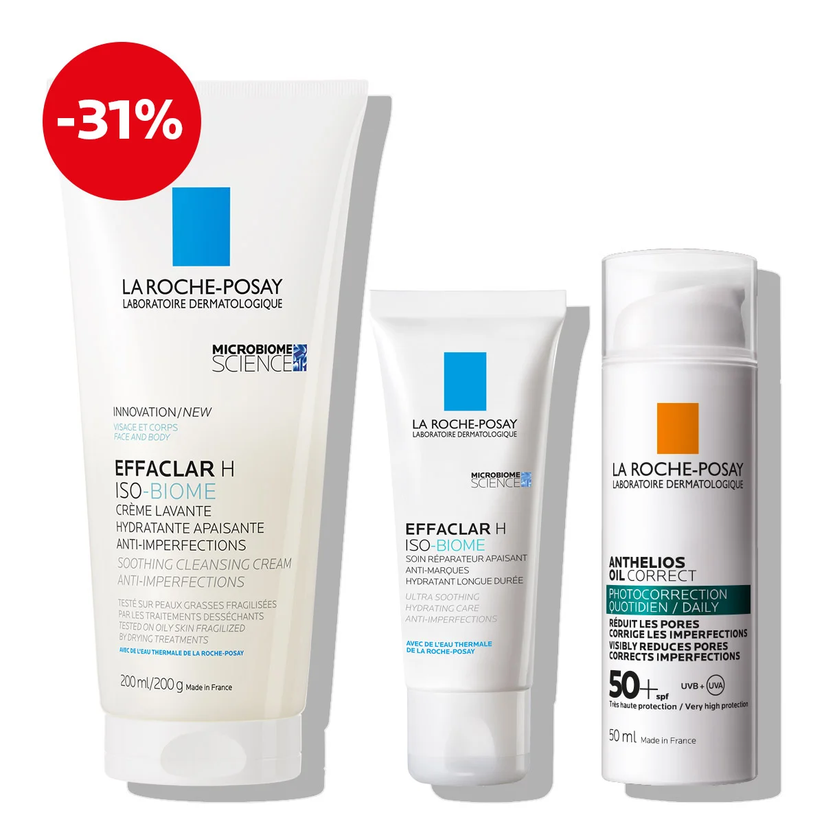 La Roche-Posay EFFACLAR Soothing protocol for skin with irregularities dried out by treatments (hygiene, care, sun protection) (1)