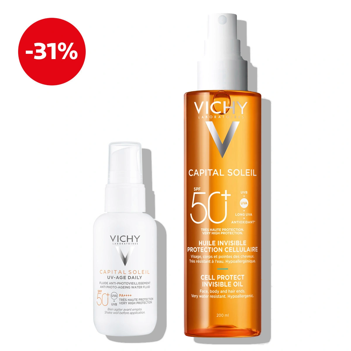 Vichy Capital Soleil Face & Body Duo; UVAge Daily Cel Protect Oil (1)
