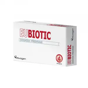 Eubiotic bijela kutija sa crvenim natpisom.