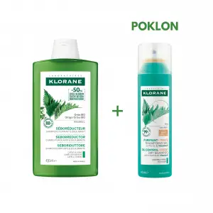 KLORANE Šampon sa koprivom 400ml + tonirani šampon za suvo pranje kose sa ekstraktom koprive 150ml GRATIS