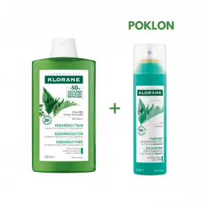 KLORANE Šampon sa koprivom 400ml + šampon za suvo pranje kose sa ekstraktom koprive 150ml 1+1 GRATIS
