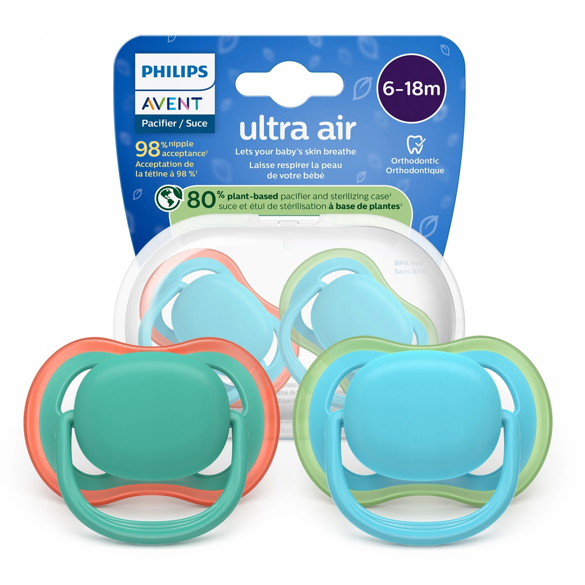 AVENT Ultra Air Duda varalica zelena/plava 6-18m 2kom